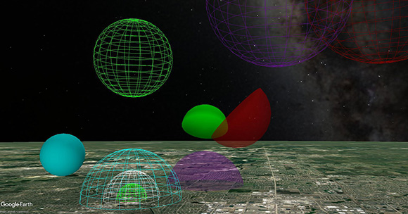 Wireframe and Solid Spheres and Hemispheres